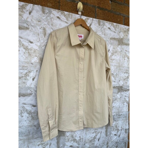 Solid & striped tan boyfriend size XL tan long sleeve shirt - Picture 2 of 11